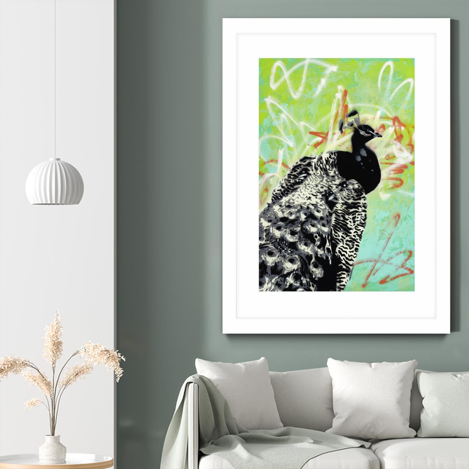 Peacock by Urban Soule on GIANT ART - green animals oiseau