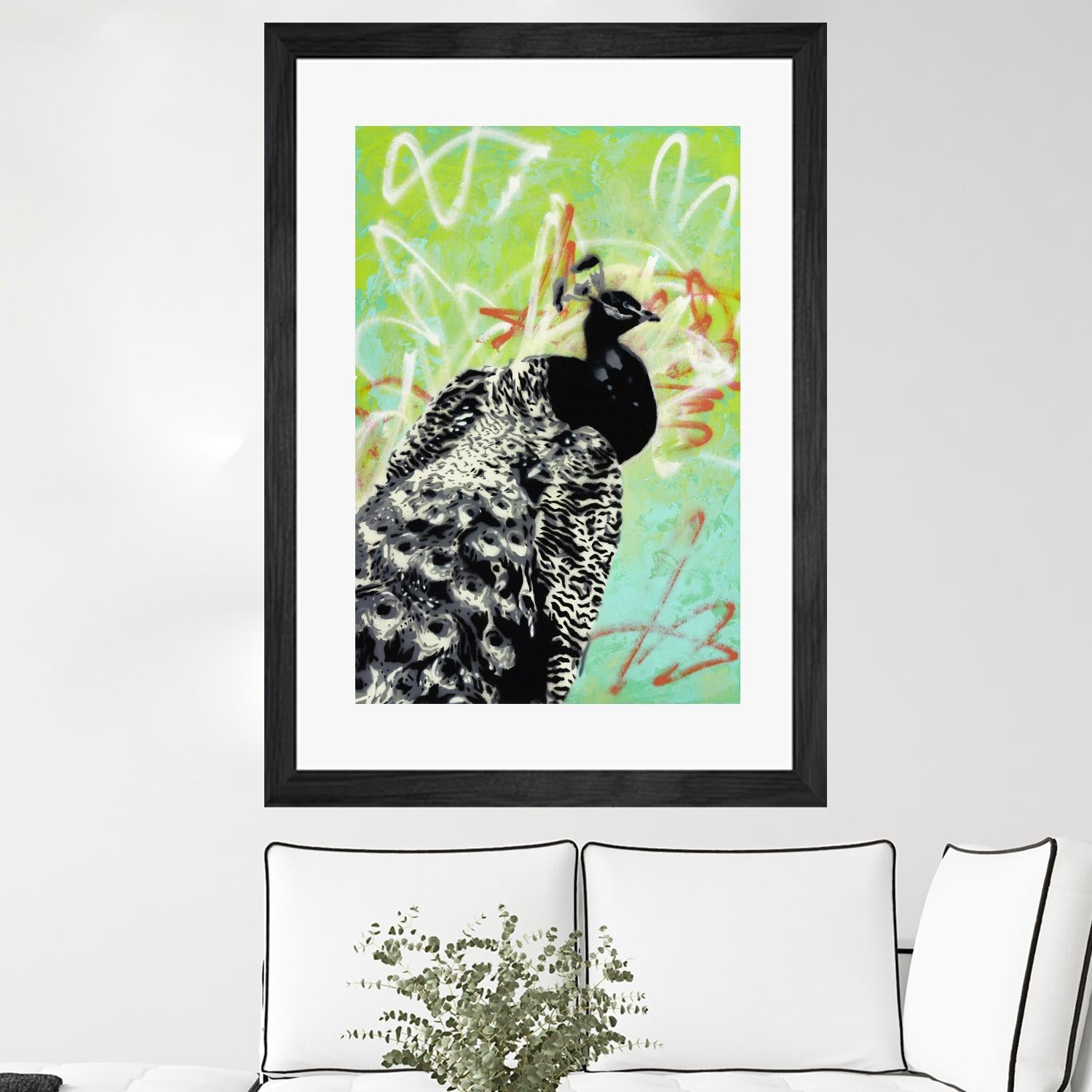 Peacock by Urban Soule on GIANT ART - green animals oiseau