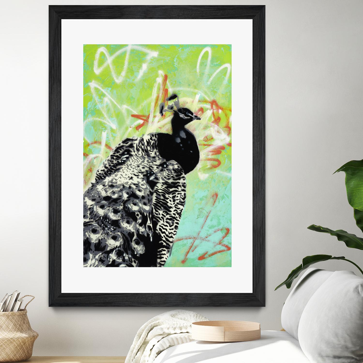 Peacock by Urban Soule on GIANT ART - green animals oiseau