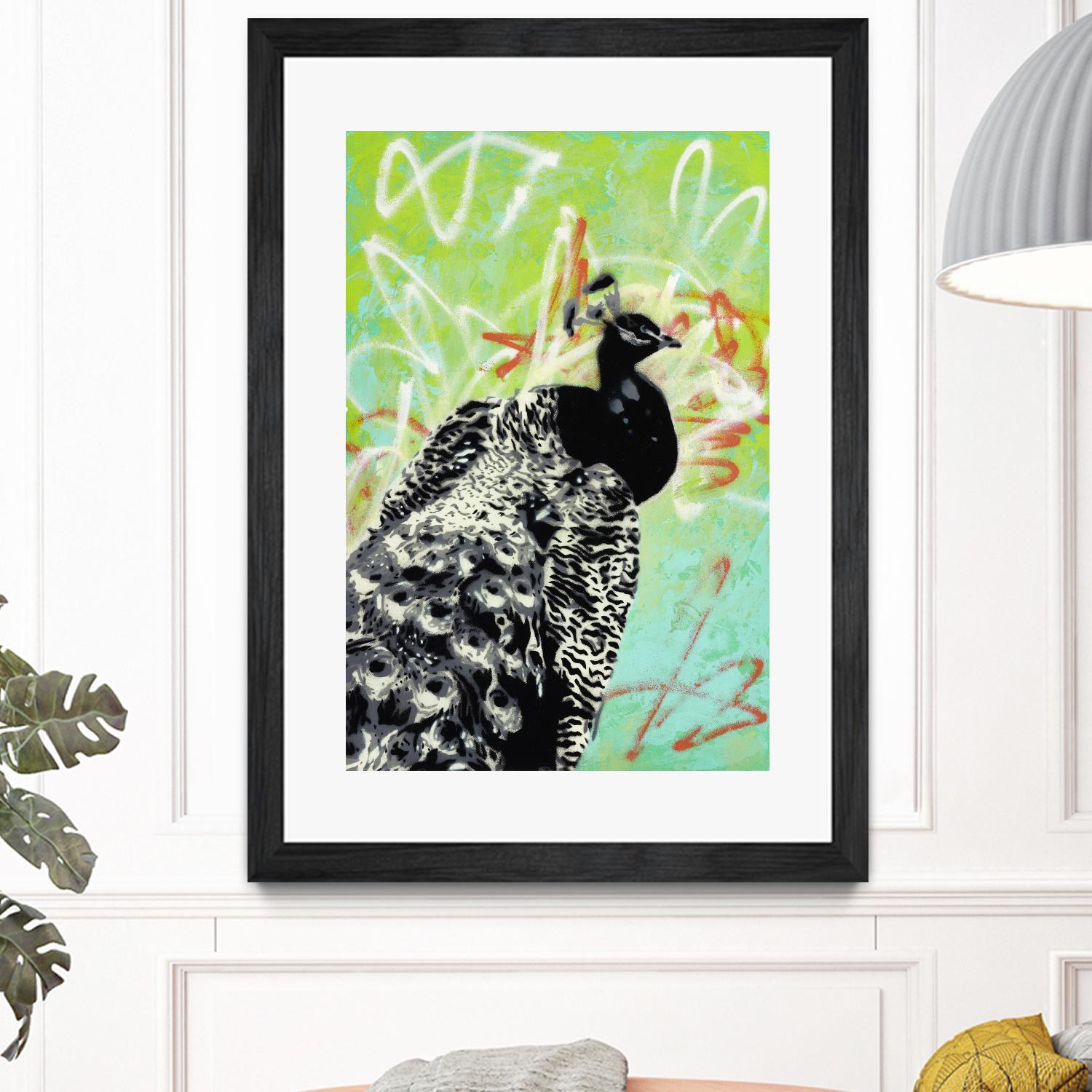 Peacock by Urban Soule on GIANT ART - green animals oiseau