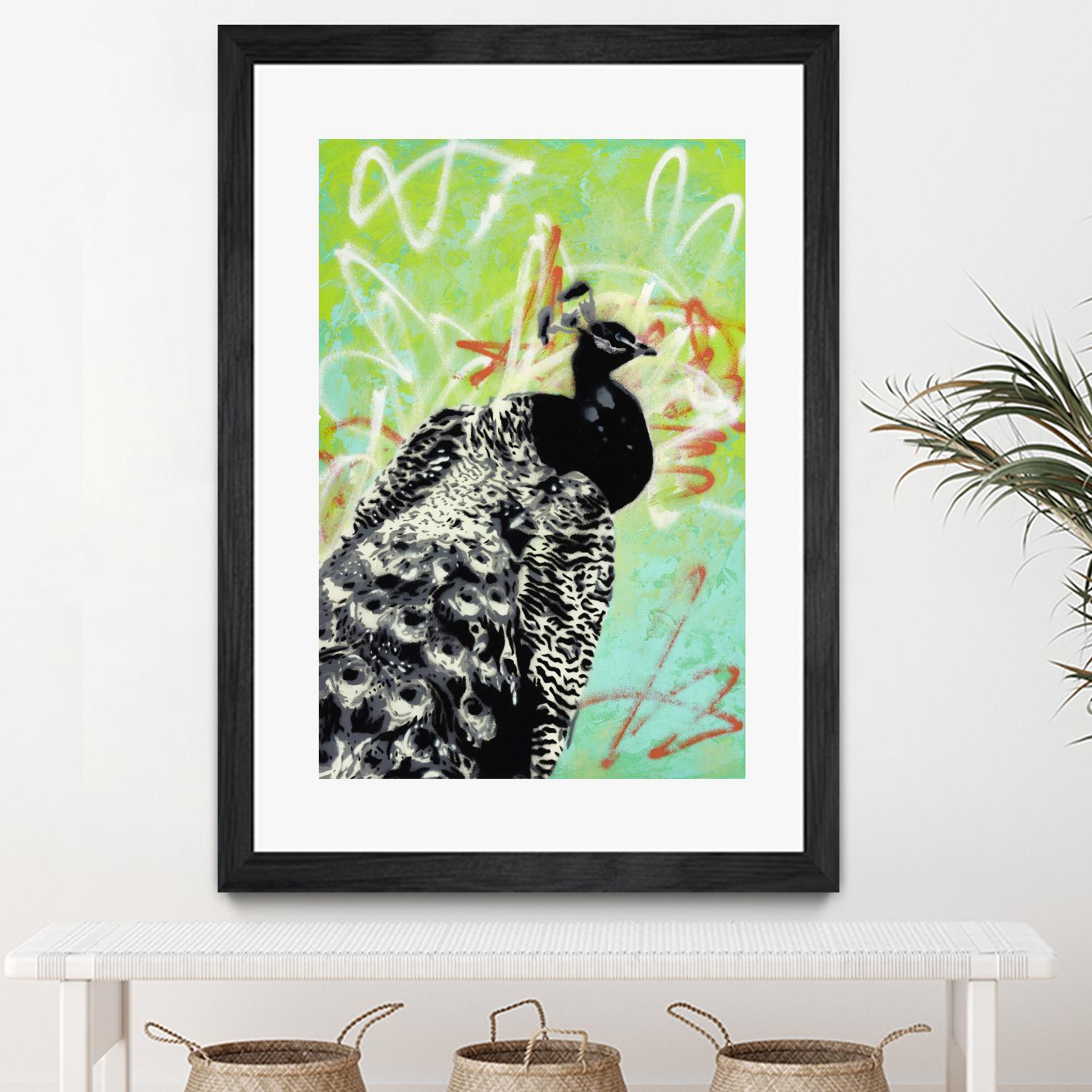 Peacock by Urban Soule on GIANT ART - green animals oiseau