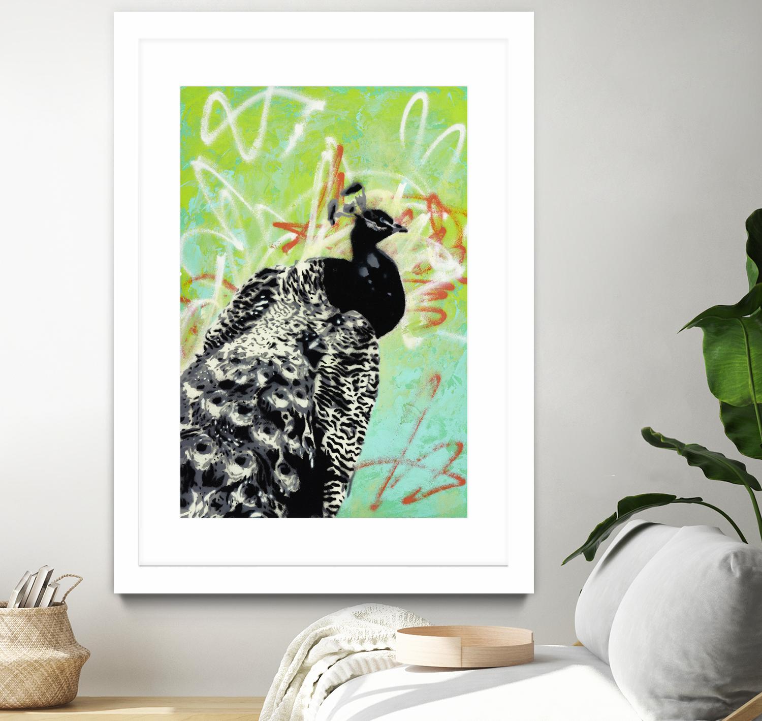 Peacock by Urban Soule on GIANT ART - green animals oiseau
