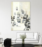 Birdcages 1 by NM Studio on GIANT ART - beige contemporary bird