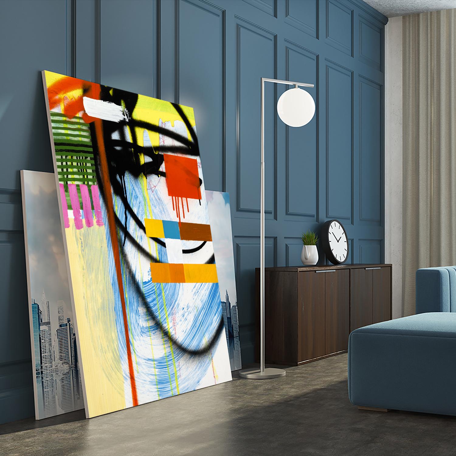 Lenticular B by Paul Ngo on GIANT ART - yellow abstract