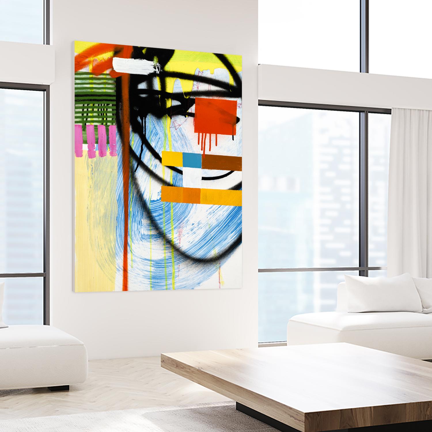 Lenticular B by Paul Ngo on GIANT ART - yellow abstract