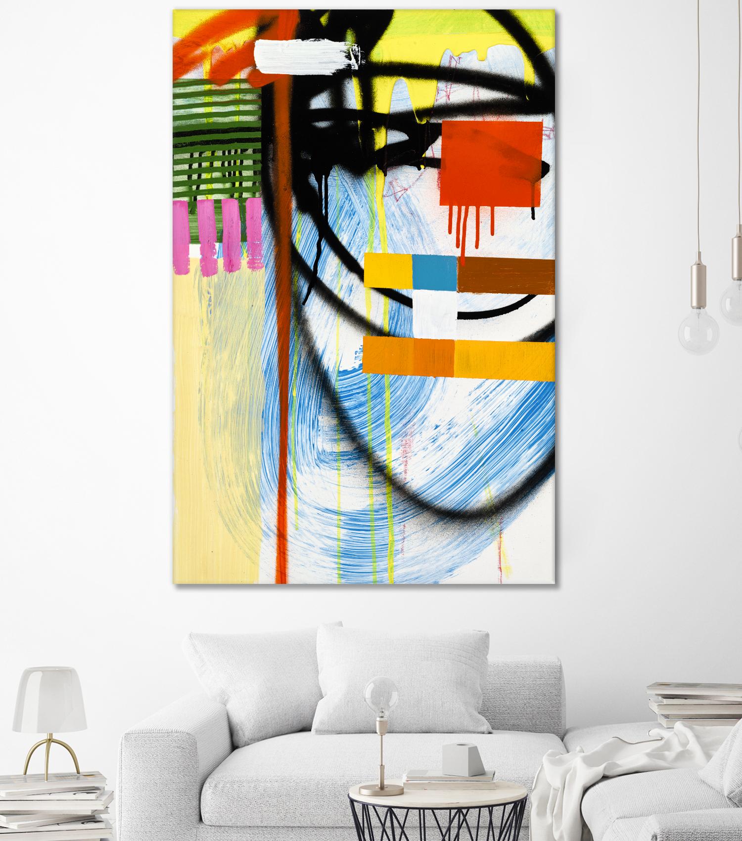 Lenticular B by Paul Ngo on GIANT ART - yellow abstract