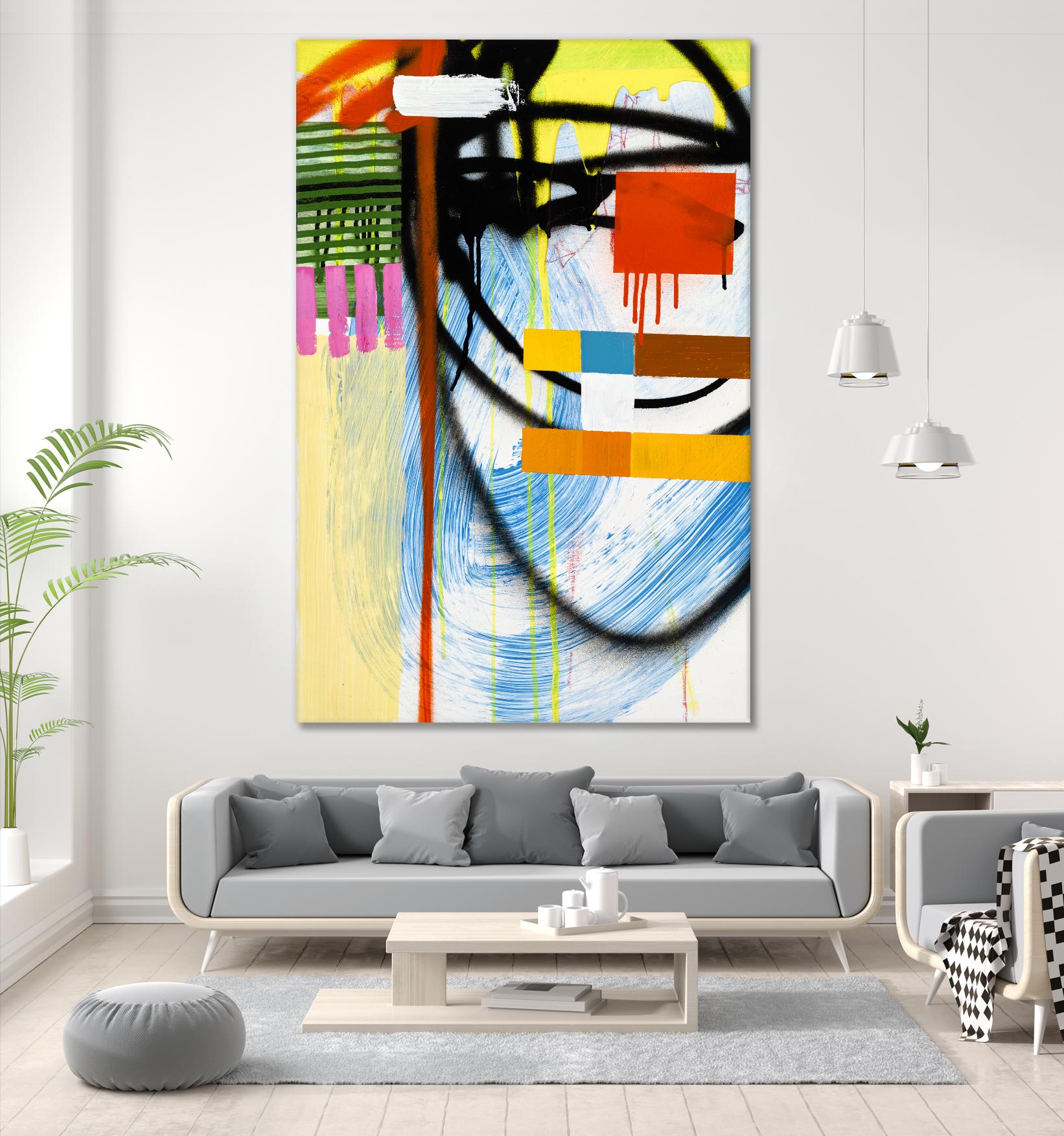 Lenticular B by Paul Ngo on GIANT ART - yellow abstract