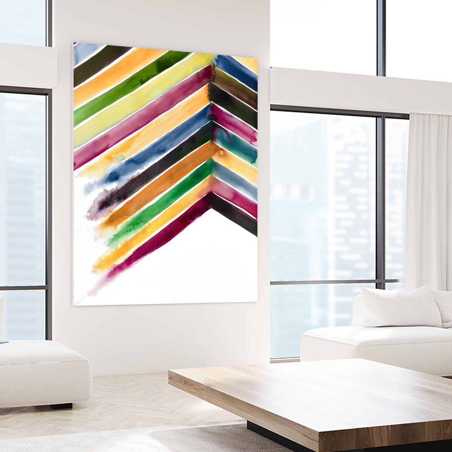 Inky Stripes 1 by Gordon, Ben Gordon on GIANT ART - green abstracts watercolor