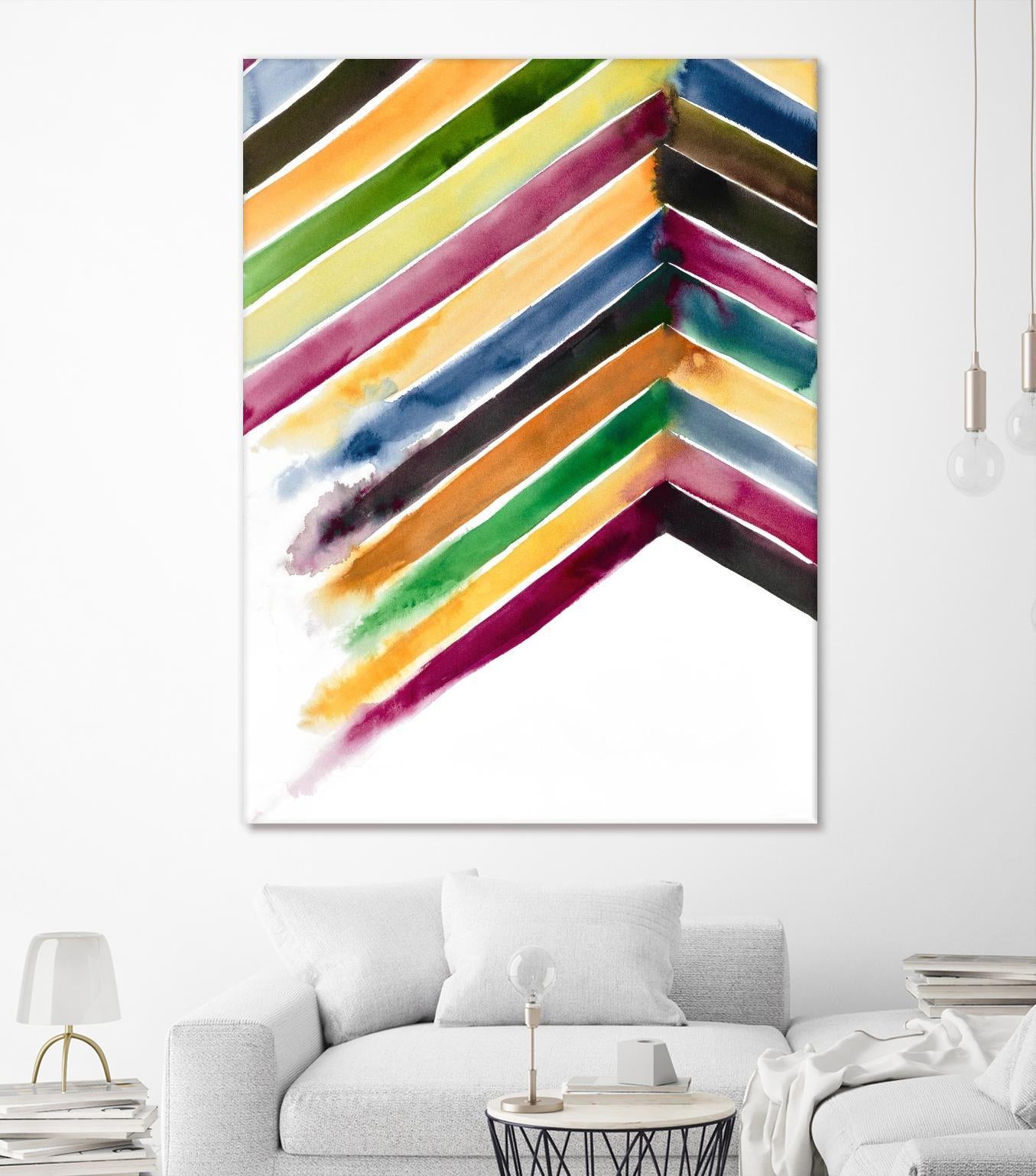 Inky Stripes 1 by Gordon, Ben Gordon on GIANT ART - green abstracts watercolor