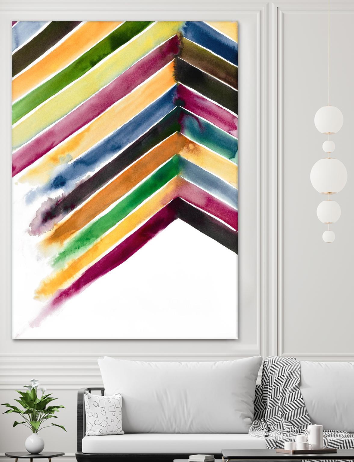 Inky Stripes 1 by Gordon, Ben Gordon on GIANT ART - green abstracts watercolor
