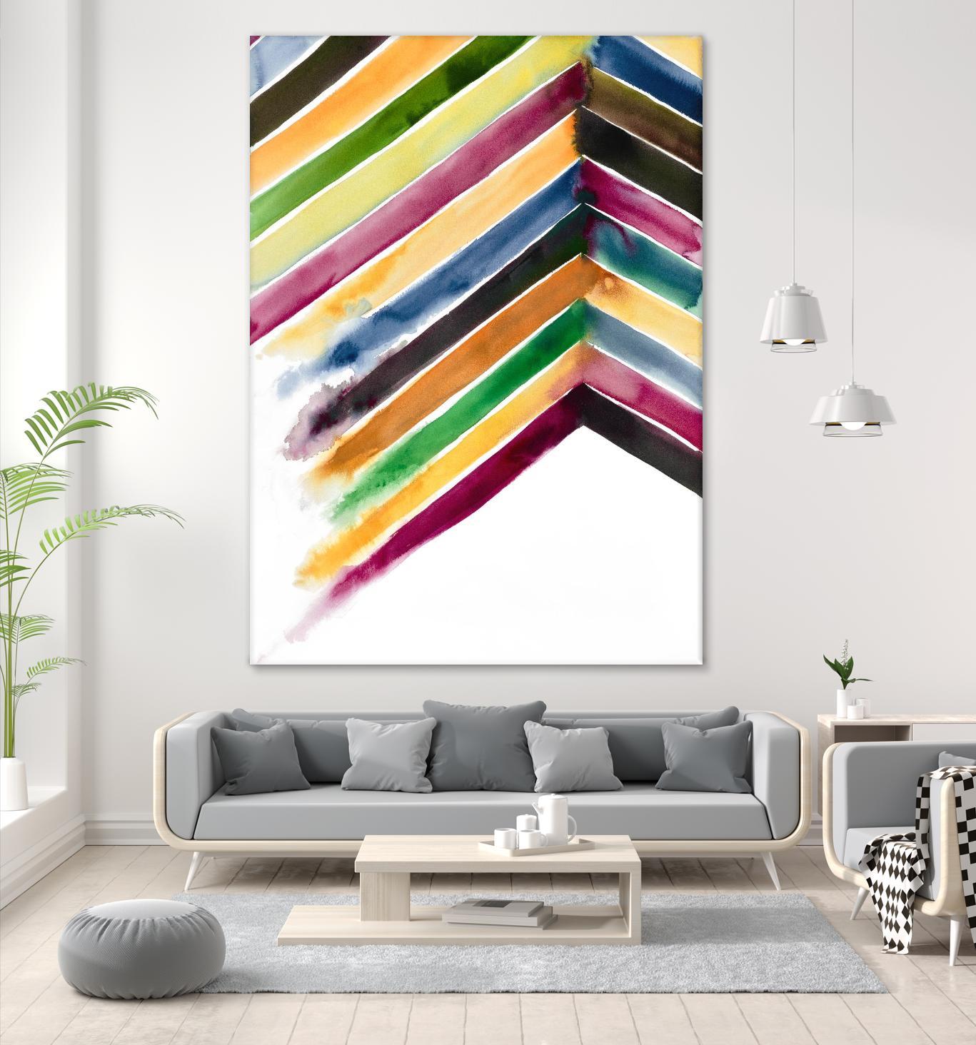 Inky Stripes 1 by Gordon, Ben Gordon on GIANT ART - green abstracts watercolor
