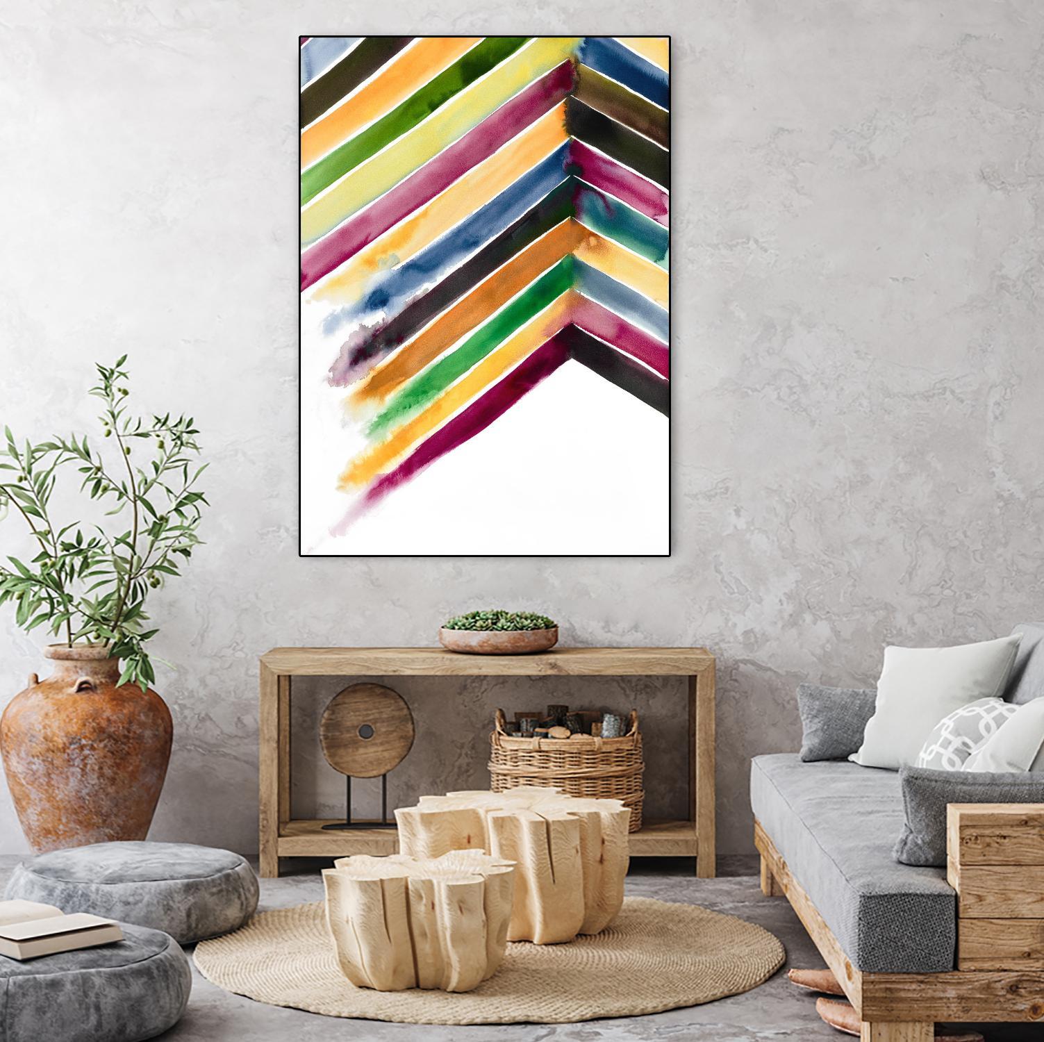 Inky Stripes 1 by Gordon, Ben Gordon on GIANT ART - green abstracts watercolor