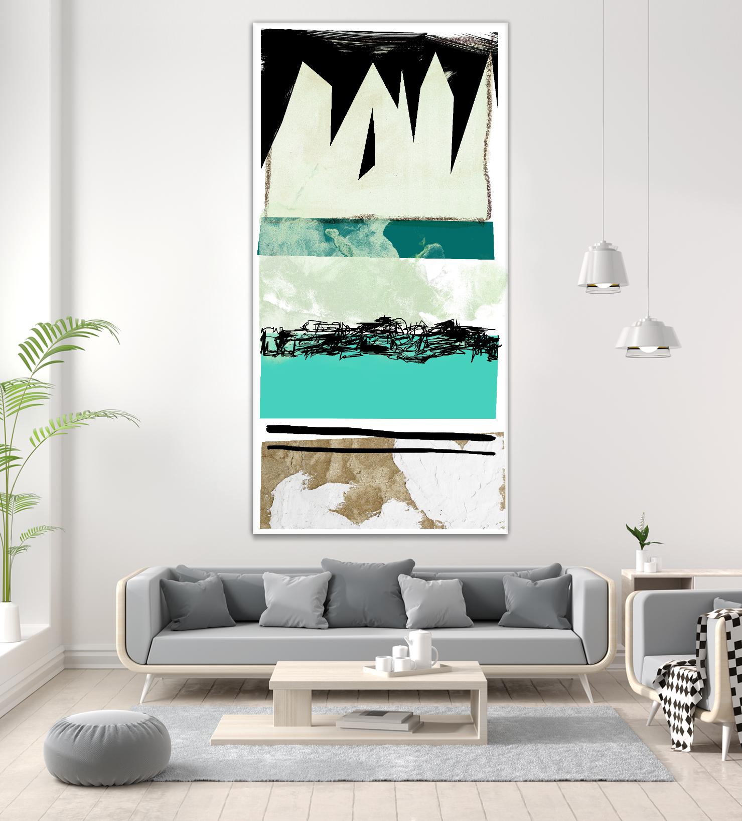 Totem Pattern B by THE Studio on GIANT ART - green abstract