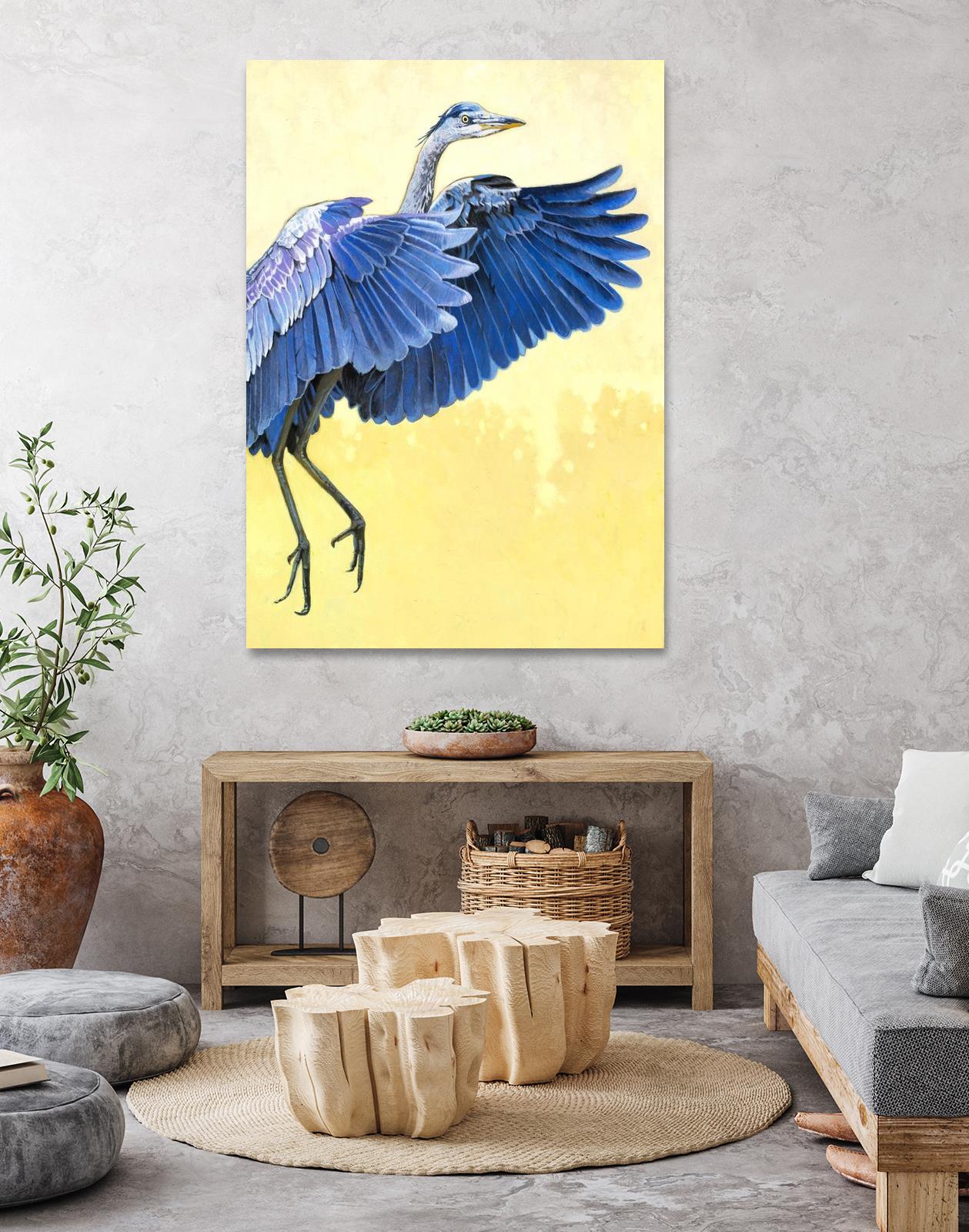 Great Blue Heron by Max Hayslette on GIANT ART - blue animal oiseau