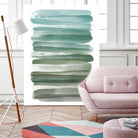 Watercolor Stripes A by THE Studio on GIANT ART - turquoise abstract