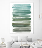 Watercolor Stripes A by THE Studio on GIANT ART - turquoise abstract