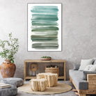 Watercolor Stripes A by THE Studio on GIANT ART - turquoise abstract