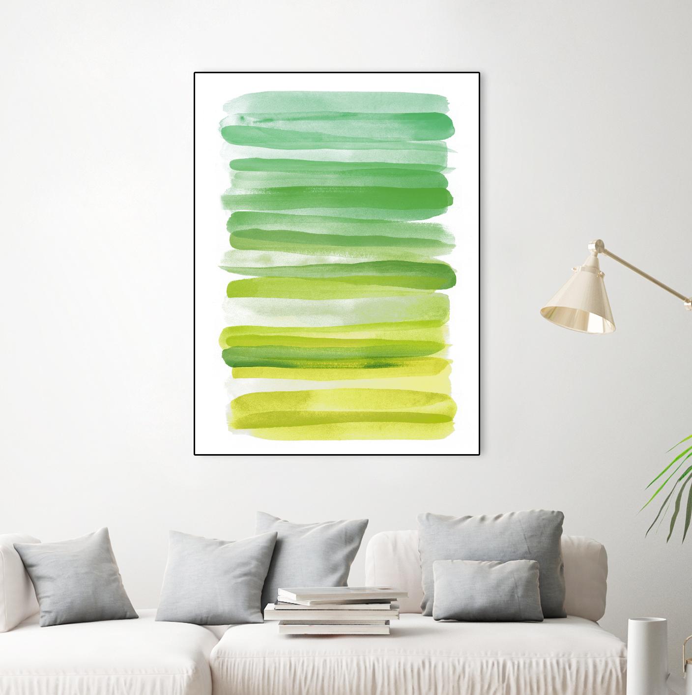 Watercolor Stripes D by THE Studio on GIANT ART - white abstract