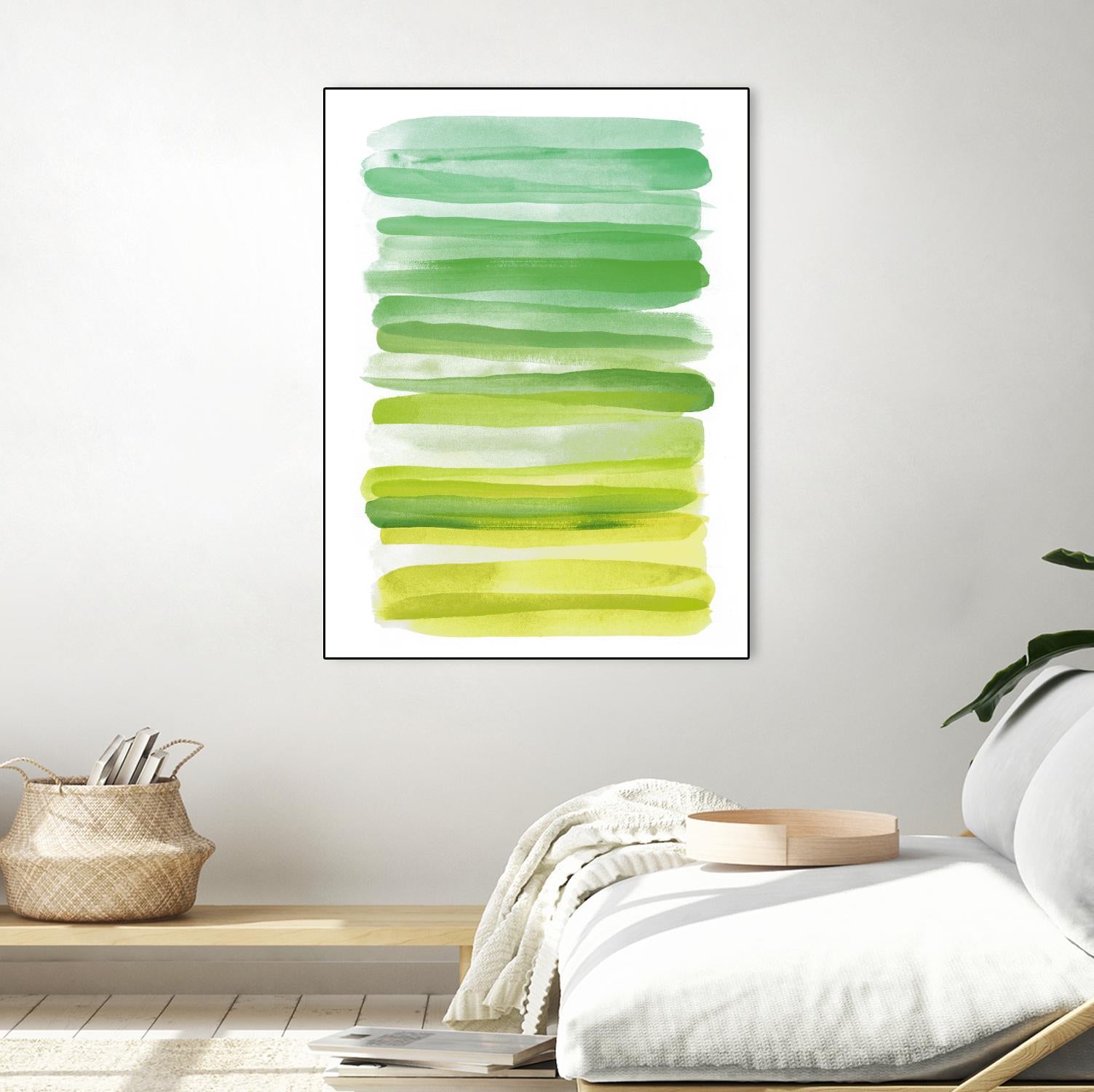Watercolor Stripes D by THE Studio on GIANT ART - white abstract