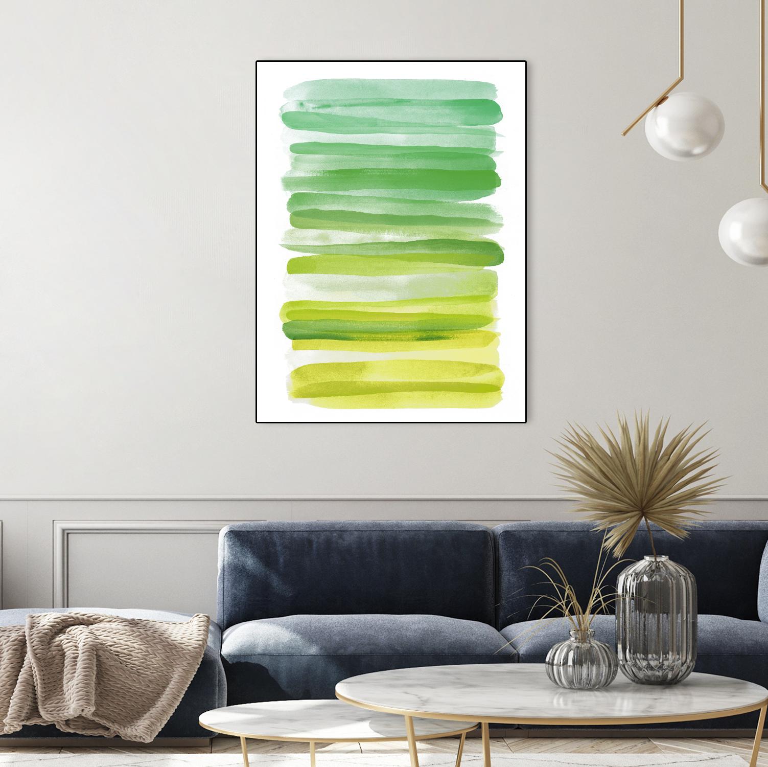 Watercolor Stripes D by THE Studio on GIANT ART - white abstract