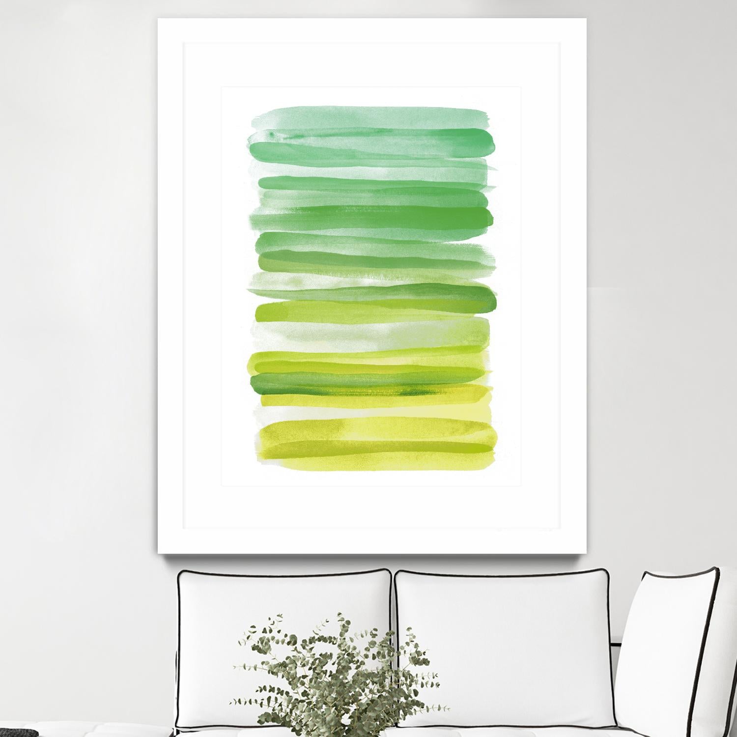 Watercolor Stripes D by THE Studio on GIANT ART - white abstract
