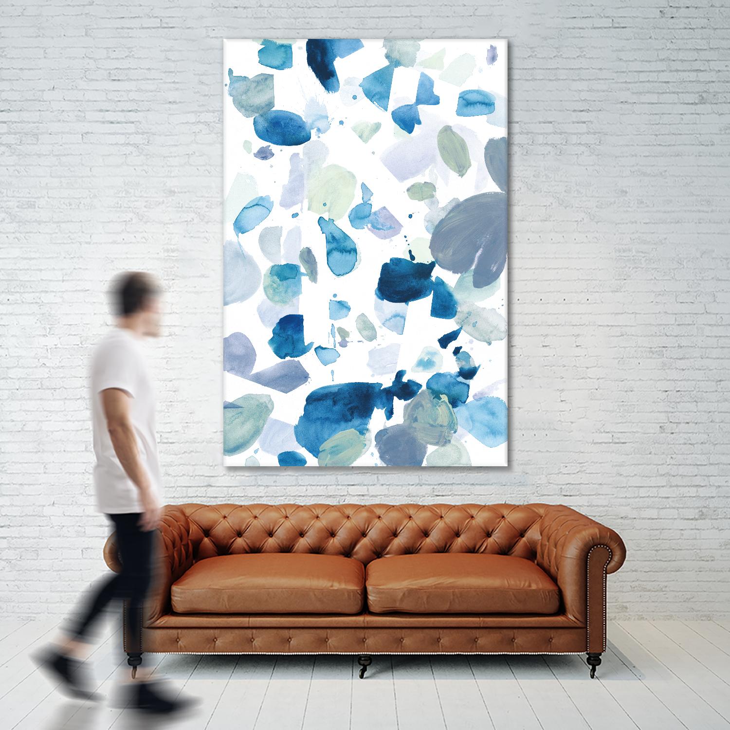 Butterfly Dance in Blue B by Allyson Fukushima on GIANT ART - white abstract