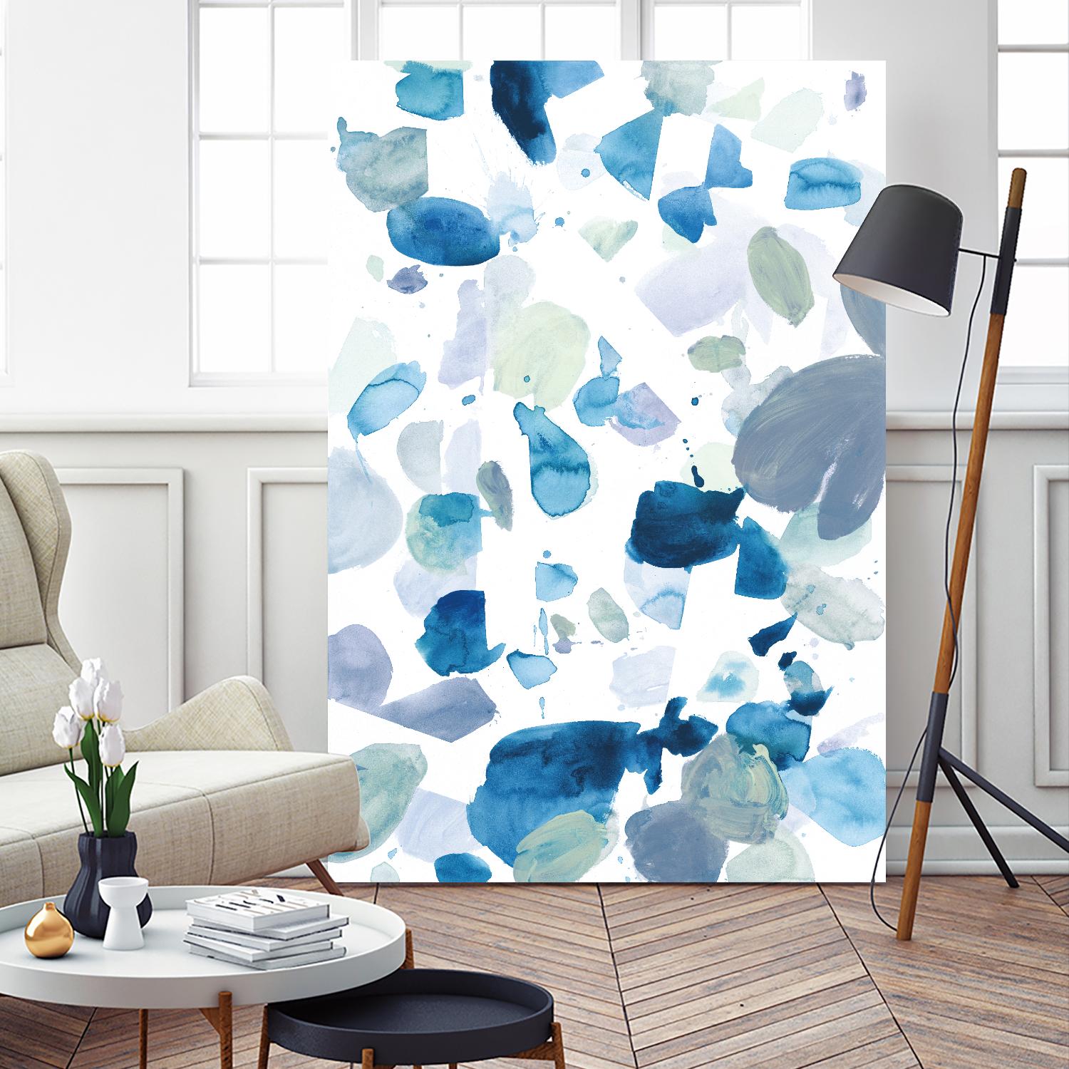 Butterfly Dance in Blue B by Allyson Fukushima on GIANT ART - white abstract