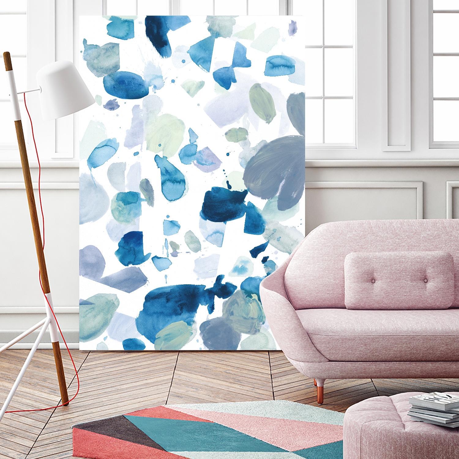 Butterfly Dance in Blue B by Allyson Fukushima on GIANT ART - white abstract