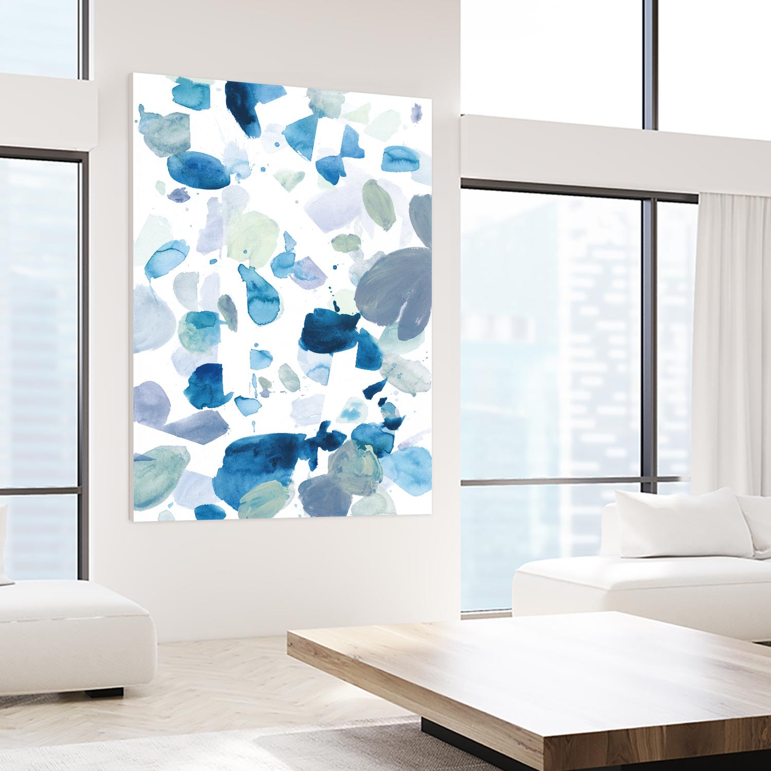 Butterfly Dance in Blue B by Allyson Fukushima on GIANT ART - white abstract