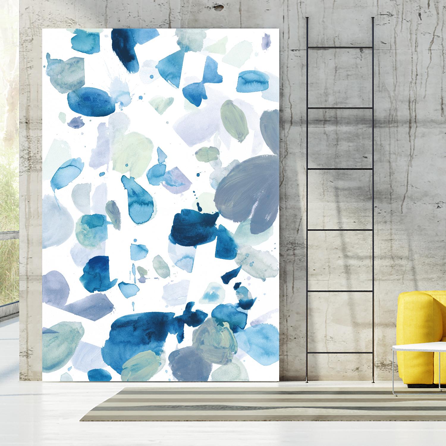 Butterfly Dance in Blue B by Allyson Fukushima on GIANT ART - white abstract