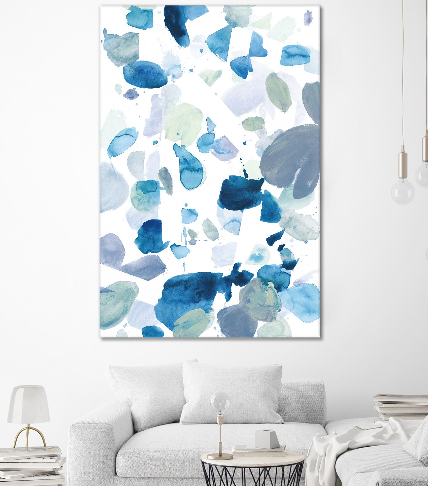 Butterfly Dance in Blue B by Allyson Fukushima on GIANT ART - white abstract
