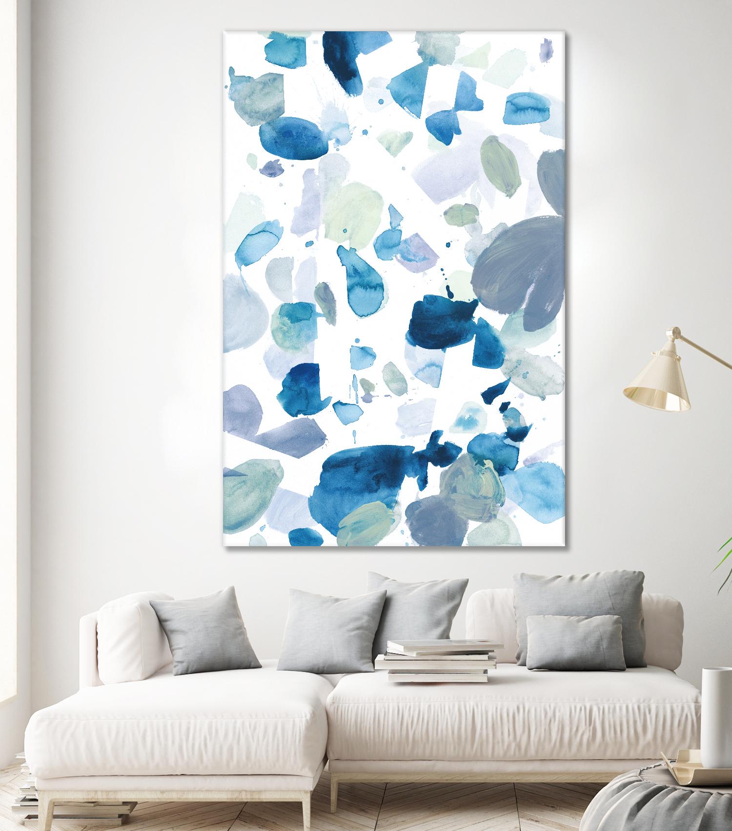 Butterfly Dance in Blue B by Allyson Fukushima on GIANT ART - white abstract