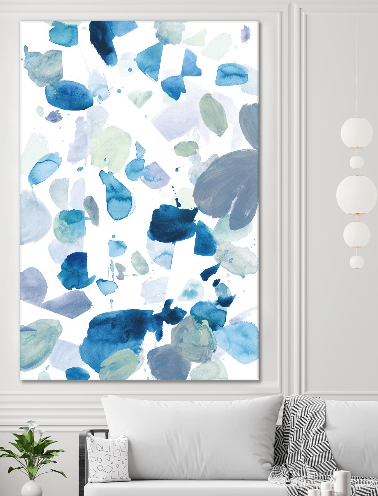 Butterfly Dance in Blue B by Allyson Fukushima on GIANT ART - white abstract