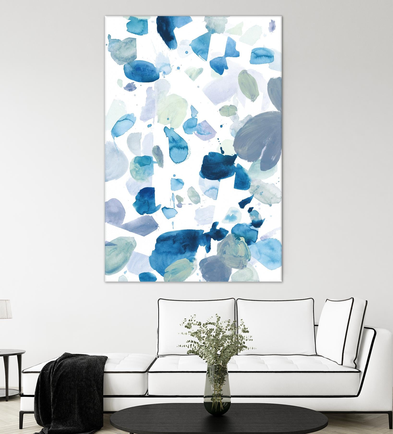 Butterfly Dance in Blue B by Allyson Fukushima on GIANT ART - white abstract