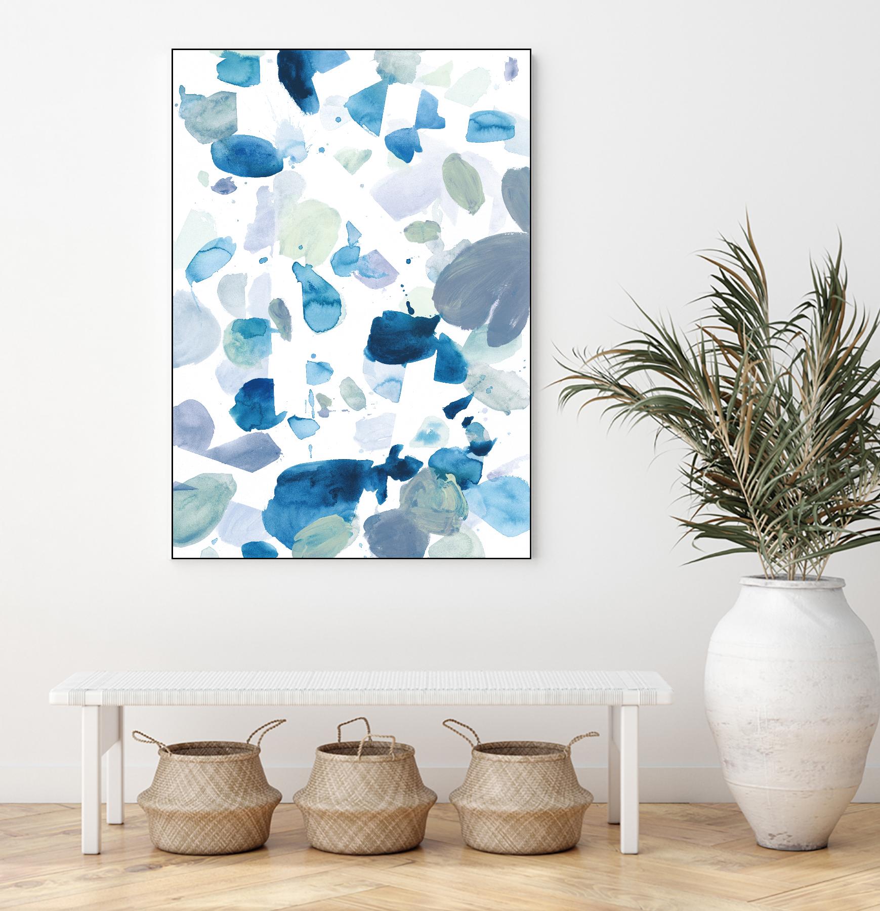 Butterfly Dance in Blue B by Allyson Fukushima on GIANT ART - white abstract