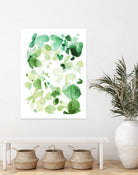 Butterfly Dance in Green C by Allyson Fukushima on GIANT ART - white abstract