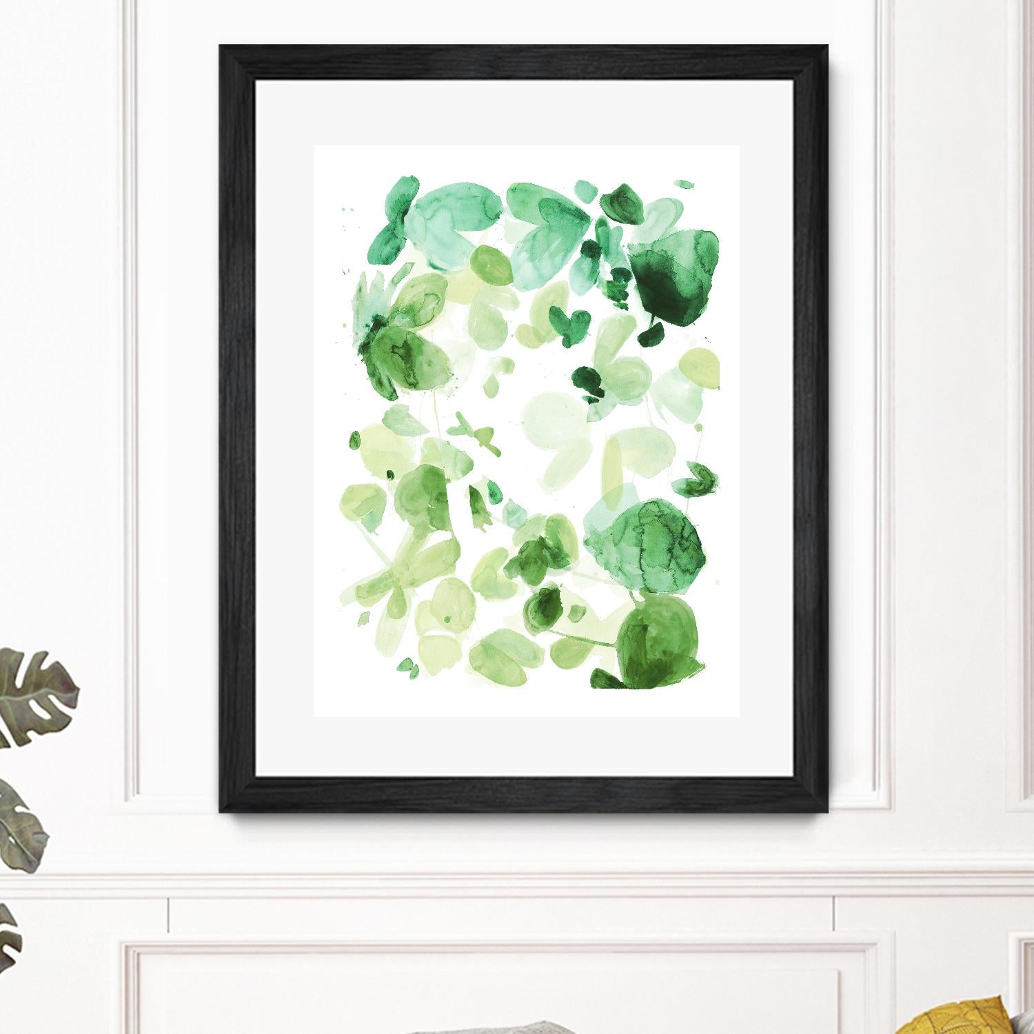 Butterfly Dance in Green C by Allyson Fukushima on GIANT ART - white abstract