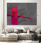 Brooklyn Bridge by THE Studio on GIANT ART - pink city scene