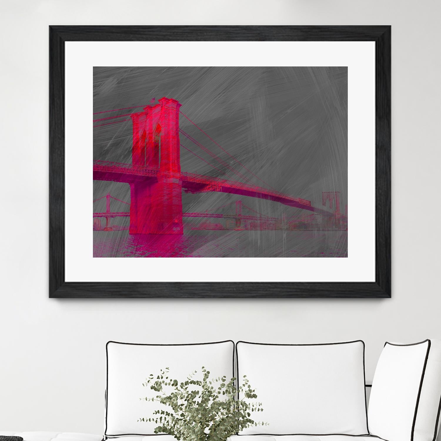 Brooklyn Bridge by THE Studio on GIANT ART - pink architecture pont