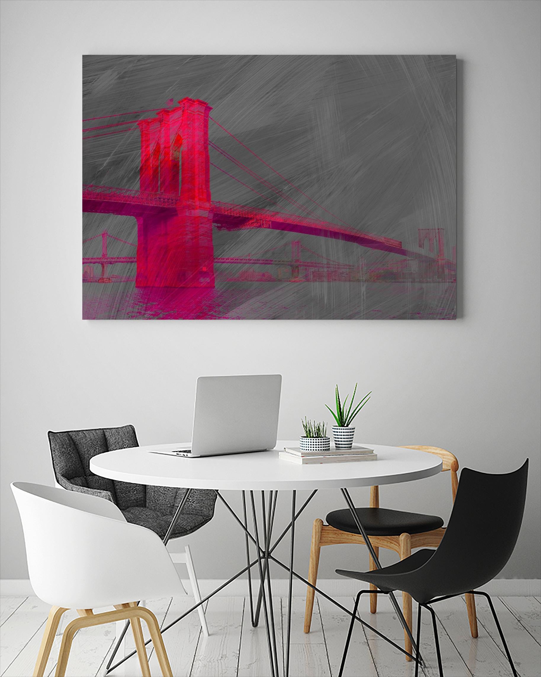 Brooklyn Bridge by THE Studio on GIANT ART - pink architecture pont