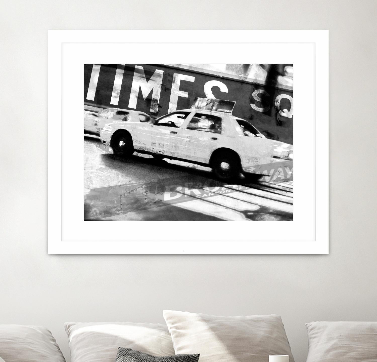 Times Square Taxi 2 by GI ArtLab on GIANT ART - white black & white