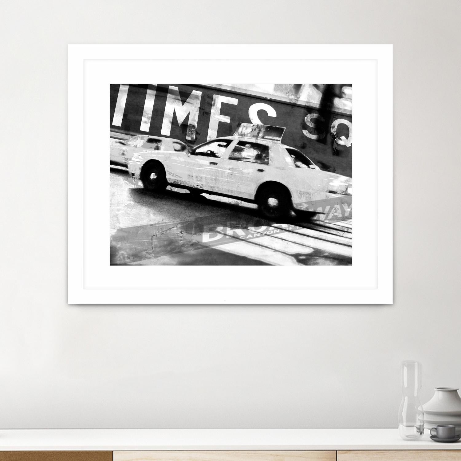 Times Square Taxi 2 by GI ArtLab on GIANT ART - white black & white