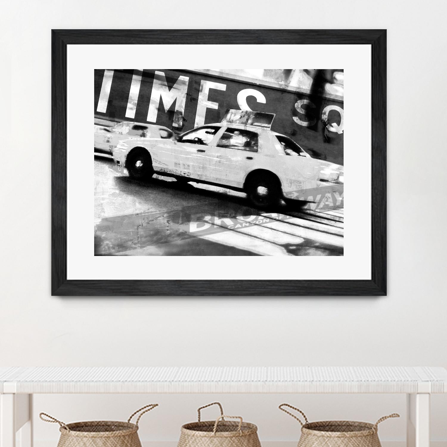 Times Square Taxi 2 by GI ArtLab on GIANT ART - white black & white