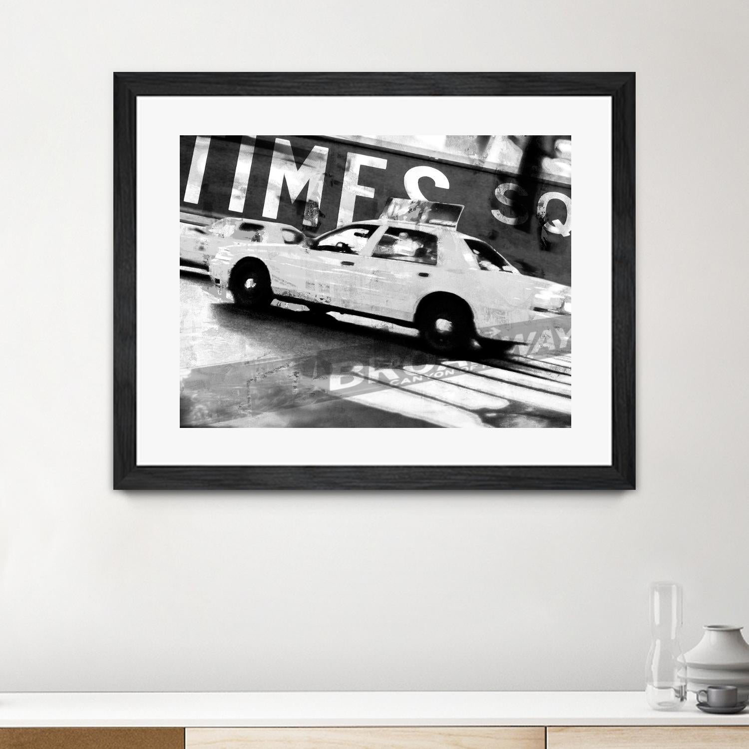 Times Square Taxi 2 by GI ArtLab on GIANT ART - white black & white