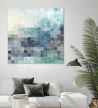 Gridded Watercolor Landscape A by THE Studio on GIANT ART - green abstract