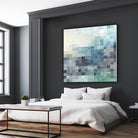 Gridded Watercolor Landscape A by THE Studio on GIANT ART - green abstract