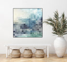 Gridded Watercolor Landscape A by THE Studio on GIANT ART - green abstract