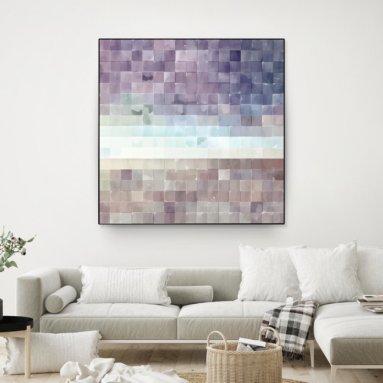 Gridded Watercolor Landscape B by THE Studio on GIANT ART - blue abstract