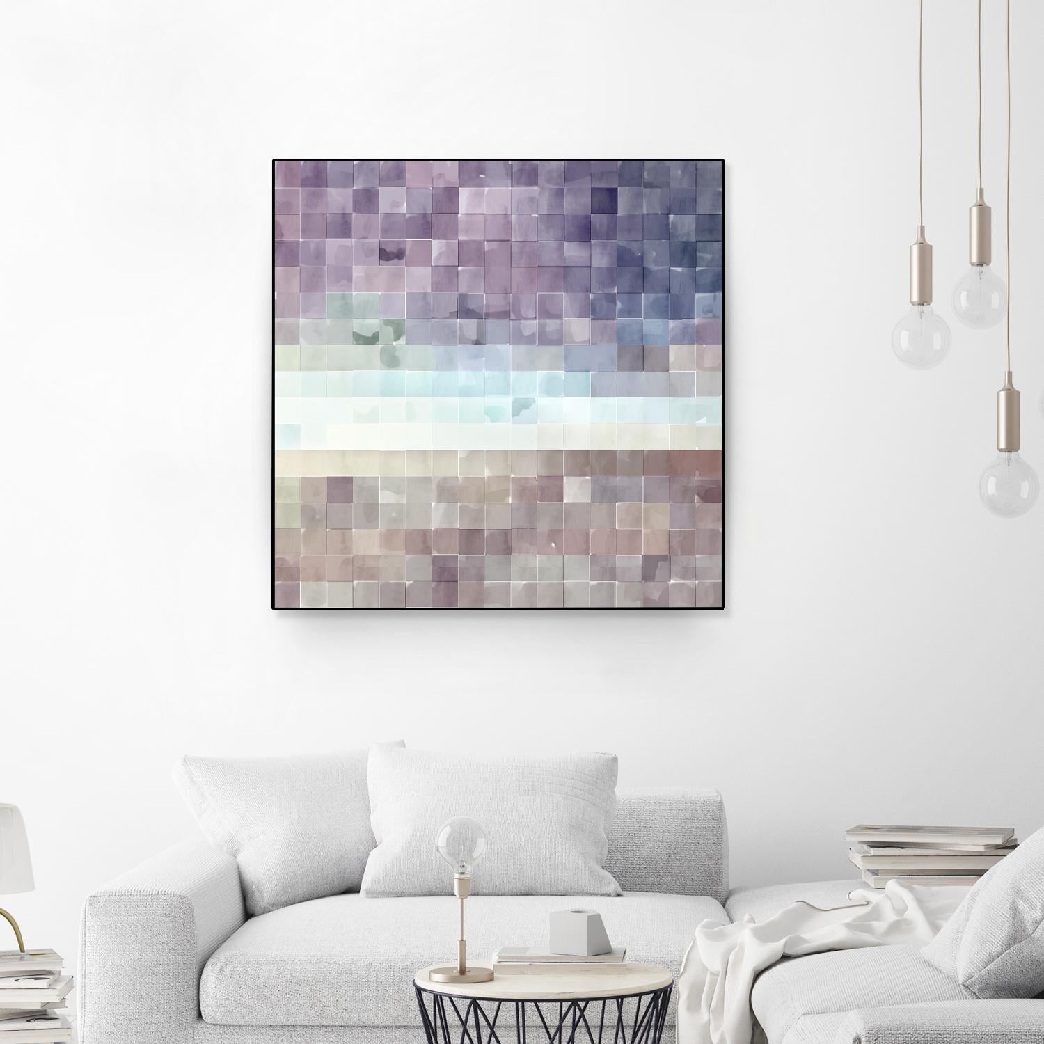 Gridded Watercolor Landscape B by THE Studio on GIANT ART - blue abstract