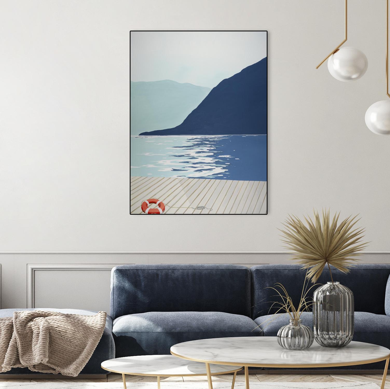 Quiet Blues 1 by Dimond, David Dimond on GIANT ART - blue nautical/seascapes water